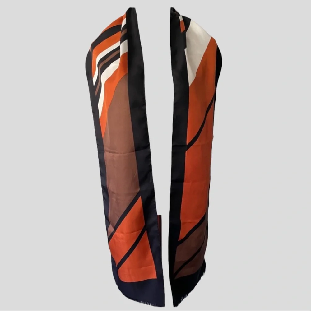 LOEWE Silk Fringe Scarf Hand Rolled